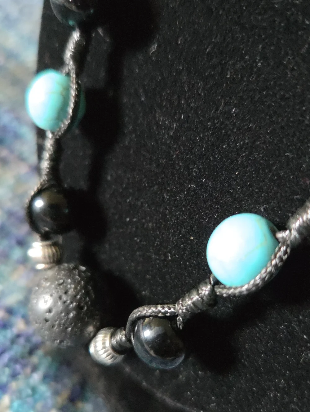 Paparazzi Blue Turquoise & Black Lava Bead Desert Guide Necklace. NWOT. Unisex.